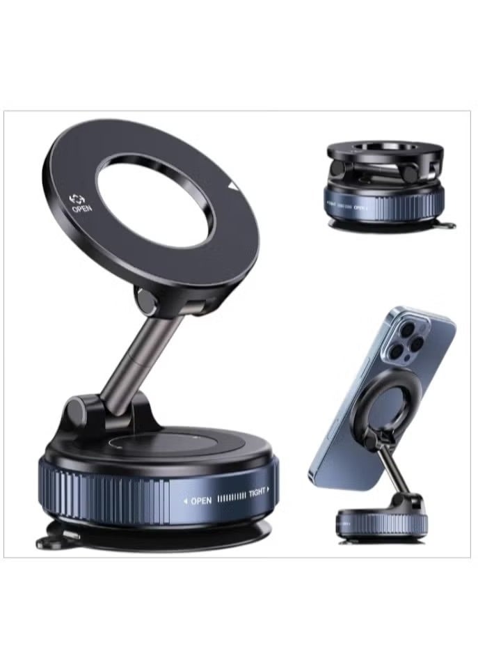 ZAMFA 360° Magnetic Phone Holder for Car | Strong Suction Cup Dashboard & Windshield Mount | MagSafe Compatible Car Phone Stand | One-Touch Lock | Universal Fit for All Smartphones - Image 3